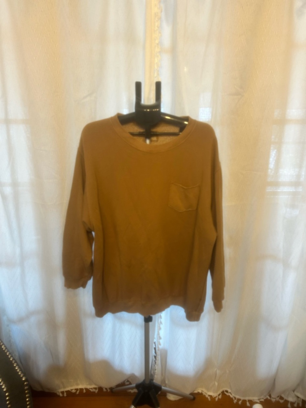 aerie Cozy Fleece-Lined Sweatshirt in Light Brown